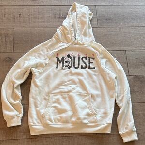 Disney Cream Hoodie with Mickey Mouse Logo Medium Large